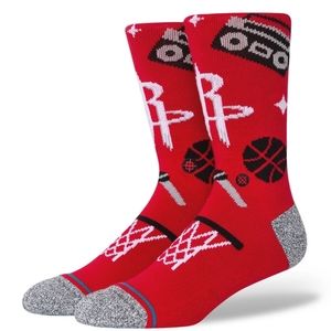 NWT STANCE NBA HOUSTON ROCKETS LANDMARK CREW SOCKS Sz L